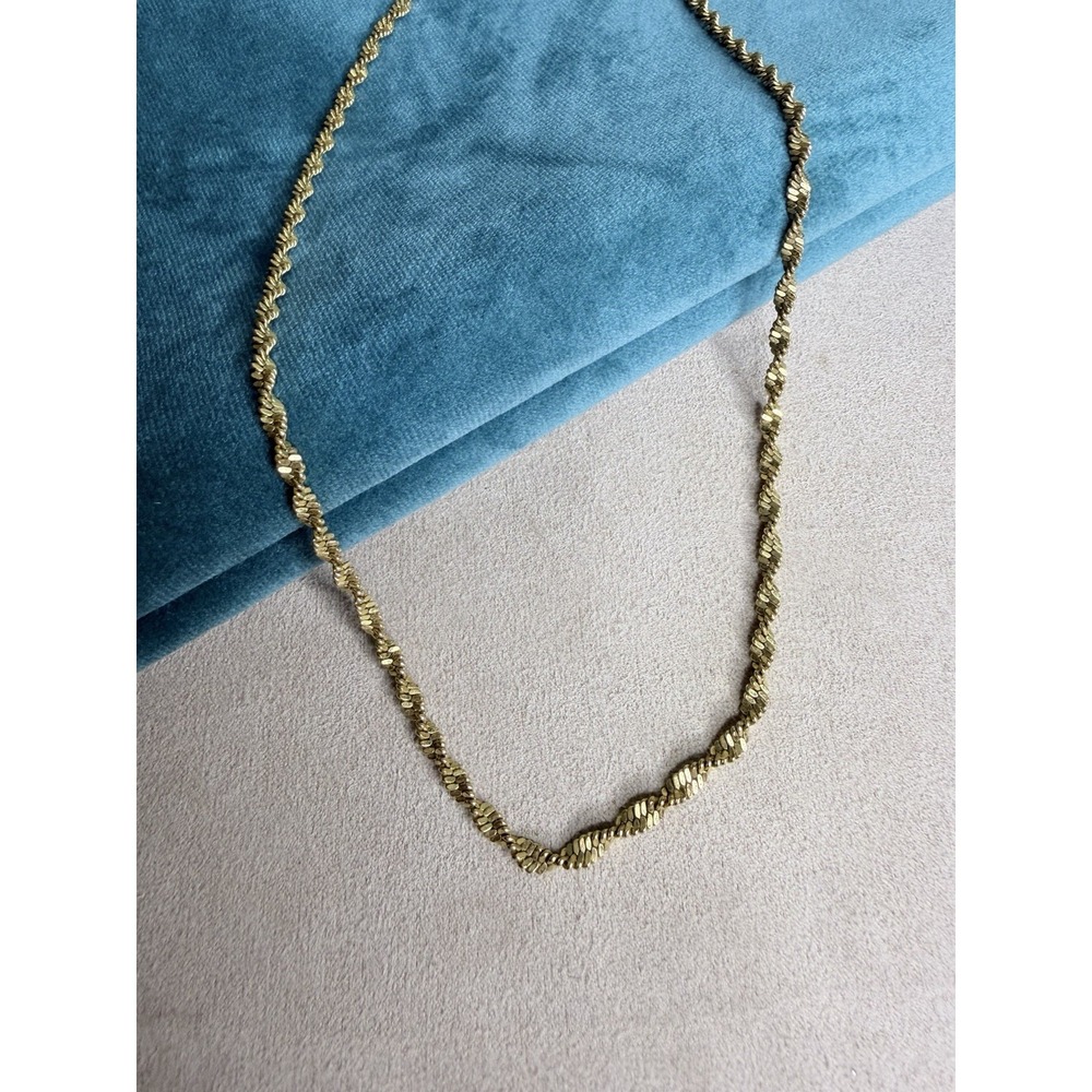 Vintage Gold‎ Tone Twisted Serpentine Chain Necklace 16"